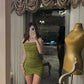 Simple tight olive green birthday dress birthday costume prom dress party dress homecoming dress nv1957