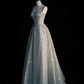 Blue Elegant Long Tulle Prom Dress Evening Dress Party Dress nv4697