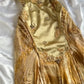 Gold Floral Elegant Long Satin Prom  Dress Evening Dress Party Dress nv4696
