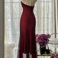 Vintage Red Mermaid Off-the-shoulder Long Chiffon Ball Gown Graduation Prom Dress Party Dress nv3761