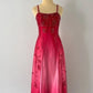 Blue/Pink Exquisite Gradient Beaded Vintage Long Prom Gown Evening Gown Party Dress nv4272