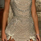 Silver Gorgeous Luxury Stunning Bodycon Beaded Short Prom Dress Homecoming Dress Birthday Dress nv4795