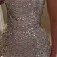 Silver Gorgeous Luxury Stunning Bodycon Beaded Short Prom Dress Homecoming Dress Birthday Dress nv4795