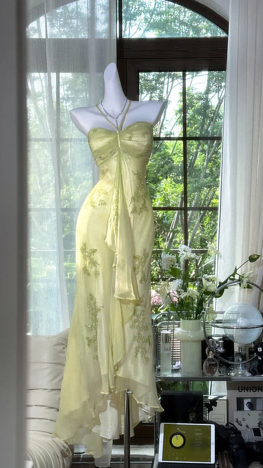 NiceVestidos--Sleeveless Chiffon Embroidered Slim fit Floor length Evening Dress NV5783