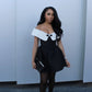 Sexy A-line off-shoulder black short homecoming dress birthday dress party dress prom dress nv2104