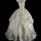 Ivory White Gorgeous Colored Rhinestone Long Satin Ball Gown Evening Dress Wedding Dress Banquet Dress nv4568