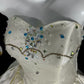 Ivory White Gorgeous Colored Rhinestone Long Satin Ball Gown Evening Dress Wedding Dress Banquet Dress nv4568