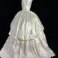 Ivory White Gorgeous Colored Rhinestone Long Satin Ball Gown Evening Dress Wedding Dress Banquet Dress nv4568