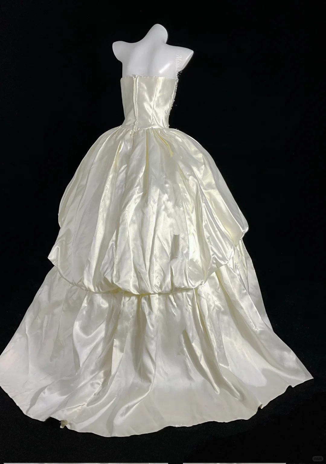 Ivory White Gorgeous Colored Rhinestone Long Satin Ball Gown Evening Dress Wedding Dress Banquet Dress nv4568