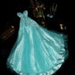 Blue Beading Fashion Elegant Long Tulle Satin Prom Dress Evening Dress Party Dress nv4688