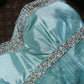 Blue Beading Fashion Elegant Long Tulle Satin Prom Dress Evening Dress Party Dress nv4688