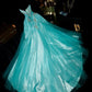 Blue Beading Fashion Elegant Long Tulle Satin Prom Dress Evening Dress Party Dress nv4688