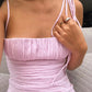 Pink Elegant Spaghetti Strap Pleated Long Banquet Dress Wedding Guest Dress Evening Dress Party Dress Prom Dress nv1784