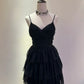 ✨Beautiful date little black dress short chiffon homecoming dress party dress nv5431