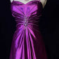 Purple Beaded Elegant Long Satin Prom Dres Evening Dress nv4929