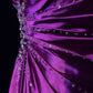 Purple Beaded Elegant Long Satin Prom Dres Evening Dress nv4929