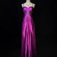 Purple Beaded Elegant Long Satin Prom Dres Evening Dress nv4929