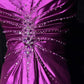 Purple Beaded Elegant Long Satin Prom Dres Evening Dress nv4929