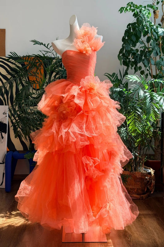 Kostenlose Anpassung von Größe und Farbe, neues orangefarbenes, langes Abendkleid „Fairy“ NV6493