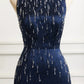 NiceVestidos-Navy Blue Luxurious Beaded Formal Evening Gown NV6094