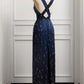 NiceVestidos-Navy Blue Luxurious Beaded Formal Evening Gown NV6094