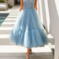 Light Blue Princess A-Line Tulle One Shoulder Homecoming Prom Dress Party Gown nv2243