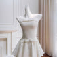 NiceVestidos-Short Homecoming Dress, Black, White, Pink, Strapless Dress, Slim Waist, Petite Dress nv5549