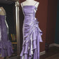 Green retro fashion spaghetti straps long irregular ruffle elegant satin ball gown, evening dress, party dress nv1626