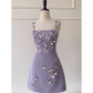 NiceVestidos-Homecoming Dress French Three-Dimensional Bow Purple Suspender Dress For Women High-End Luxury Stylish Slim nv5555