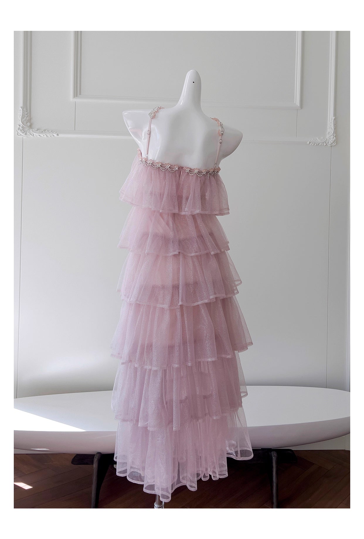 NiceVestidos-Homecoming Dress Pink Mesh Sling Cake French Birthday Party Dress Dress For Women nv5558