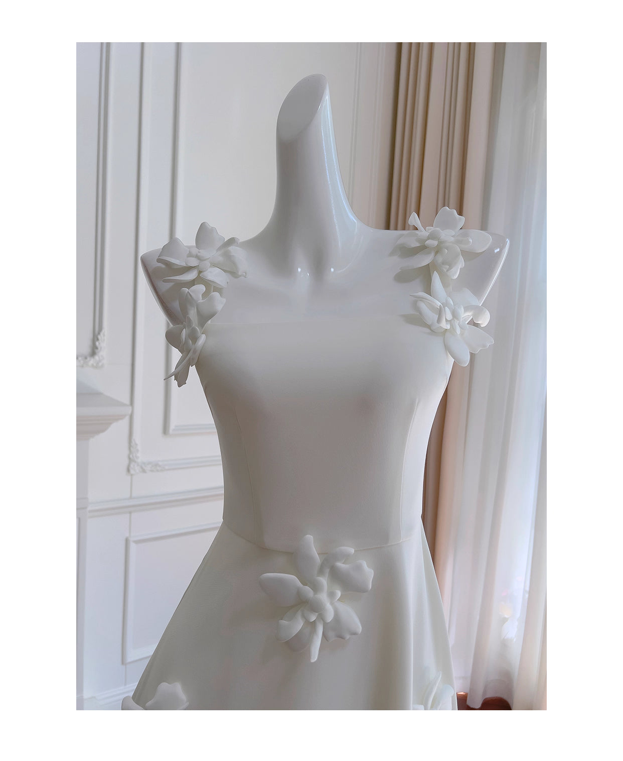 NiceVestidos-Homecoming Dress White Suspender Flower Dress Waist Slimming French Retro Summer Dress For Women nv5556