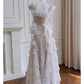 NiceVestidos-Sweet Long Dress French Cake Sling Suit High-End White Fashion Two-Piece Suit nv5547