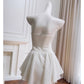 NiceVestidos-Short Homecoming Dress, Black, White, Pink, Strapless Dress, Slim Waist, Petite Dress nv5549