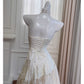 NiceVestidos-Homecoming Dress Apricot Waist Slimming Mid-Length Elegant Halterneck Backless Dress nv5552