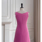 NiceVestidos-Short Homecoming Dress Simple Short Bow Suspender Dress Waist Rose Red Petite Date nv5550