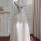NiceVestidos-Homecoming Dress Apricot Waist Slimming Mid-Length Elegant Halterneck Backless Dress nv5552