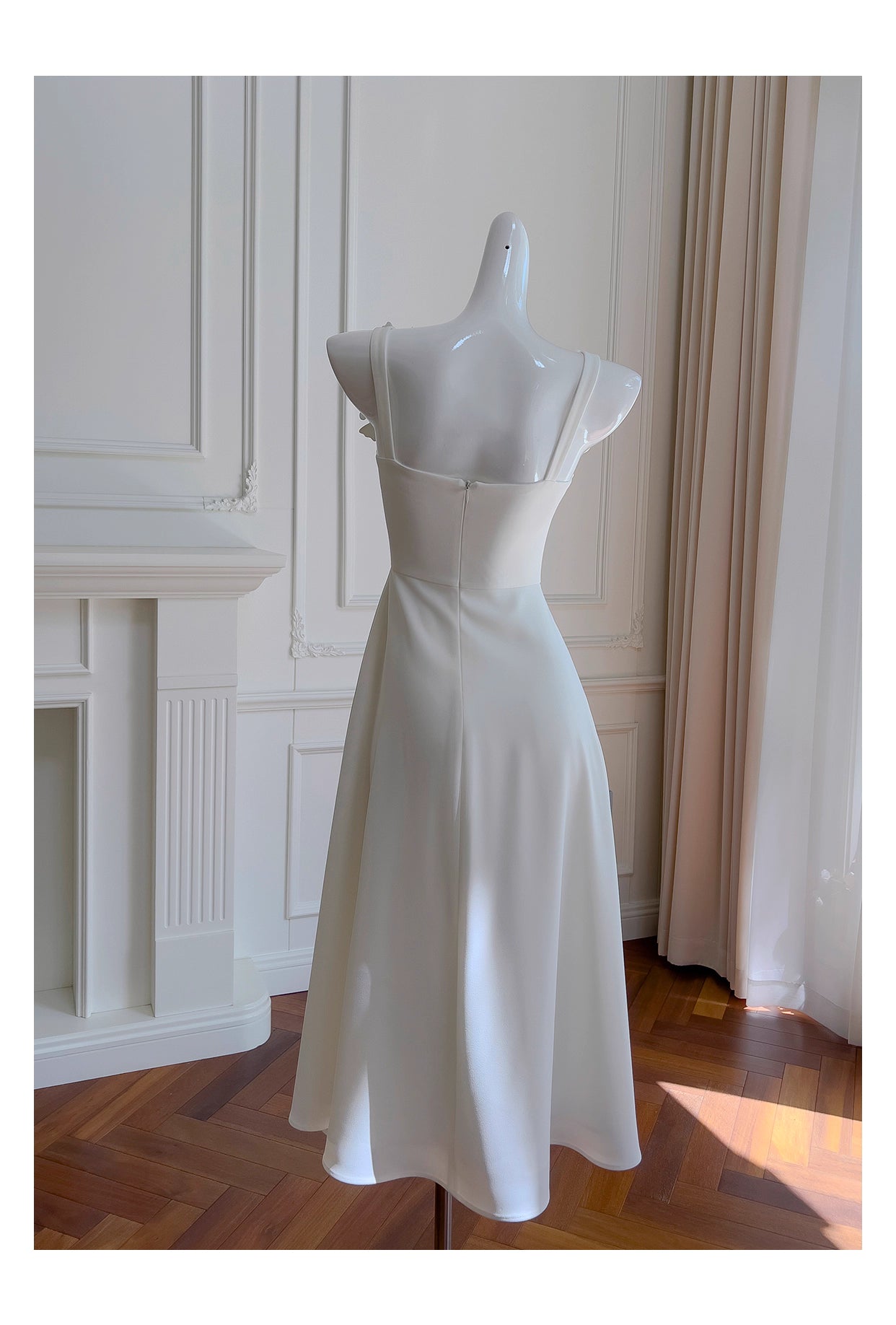 NiceVestidos-Homecoming Dress White Suspender Flower Dress Waist Slimming French Retro Summer Dress For Women nv5556