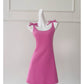 NiceVestidos-Short Homecoming Dress Simple Short Bow Suspender Dress Waist Rose Red Petite Date nv5550