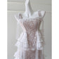 NiceVestidos-Sweet Long Dress French Cake Sling Suit High-End White Fashion Two-Piece Suit nv5547