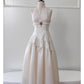 NiceVestidos-Homecoming Dress Apricot Waist Slimming Mid-Length Elegant Halterneck Backless Dress nv5552
