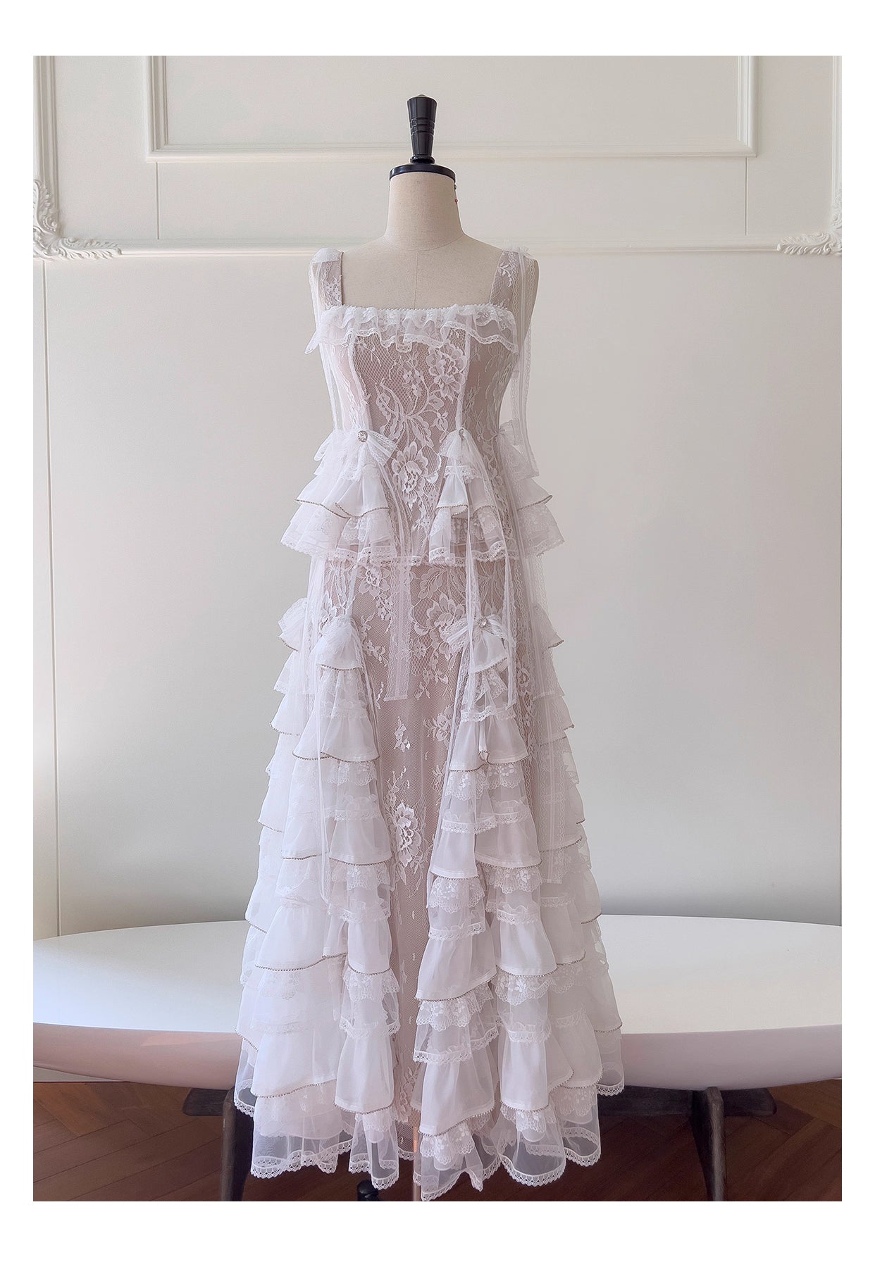 NiceVestidos-Sweet Long Dress French Cake Sling Suit High-End White Fashion Two-Piece Suit nv5547