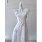 NiceVestidos-Homecoming Dress White Suspender Flower Dress Waist Slimming French Retro Summer Dress For Women nv5556