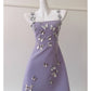 NiceVestidos-Homecoming Dress French Three-Dimensional Bow Purple Suspender Dress For Women High-End Luxury Stylish Slim nv5555