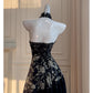 NiceVestidos-Homecoming Dress Black And Gold Satin Jacquard Design Sleeveless Waist Long Dress Backless Halter Neck Sexy Banquet Dress nv5559