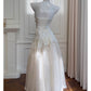 NiceVestidos-Homecoming Dress Apricot Waist Slimming Mid-Length Elegant Halterneck Backless Dress nv5552