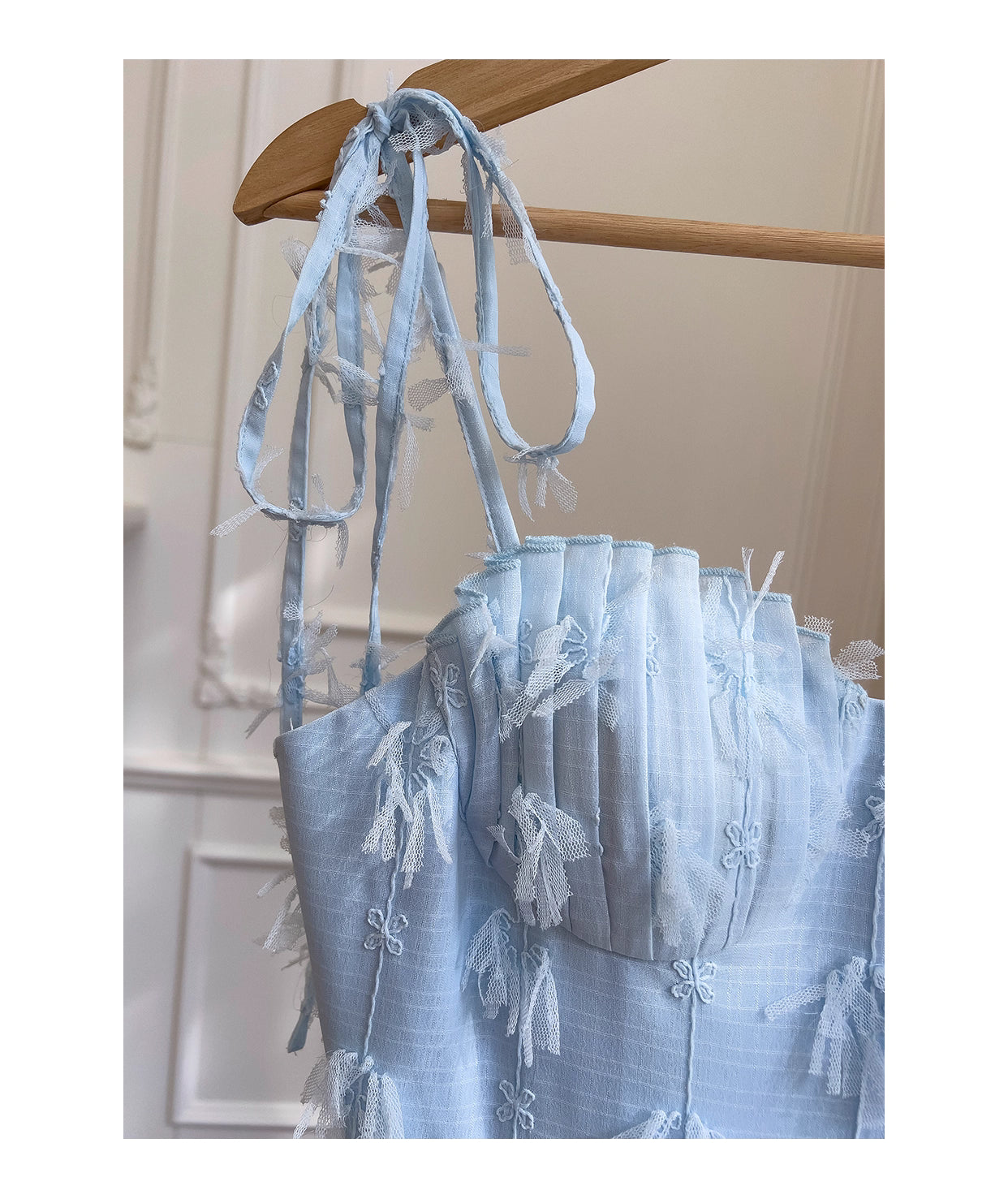 NiceVestidos-Homecoming Dress Blue Chiffon Birthday Cake Dress Chic Unique Suspender Long Dress nv5551