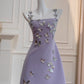 NiceVestidos-Homecoming Dress French Three-Dimensional Bow Purple Suspender Dress For Women High-End Luxury Stylish Slim nv5555