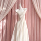 NiceVestidos-Short Homecoming Dress, Simple Waist Long White Dress, New Summer Style, Sexy Suspenders, Big Swing, Slimming Dress nv5546