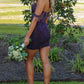 Purple shiny fashion off-shoulder short sequin homecoming dress prom evening dress party dress nv1245