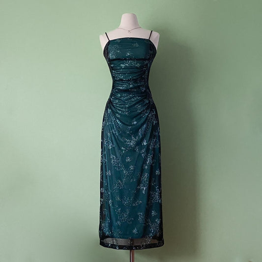 NiceVestidos--Green exquisite beaded long chiffon homecoming dress prom dress NV5654